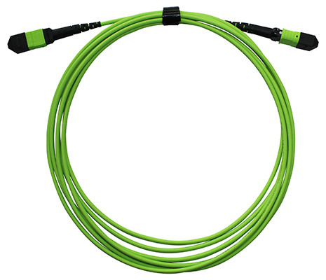 24ファイバー マルチモード MPO MTP 光ファイバーケーブル イン ライムグリーン LSZH ジャケット