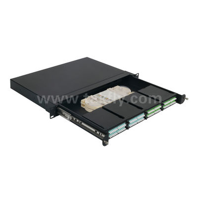 MPO/MTP パッチ パネル管理カセット アルミニウム合金データ センター FTTX ケーブル用のスライド可能なタイプ光ファイバー