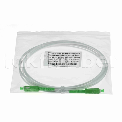 G657A2 SC APC 光ファイバーパッチコード 装甲ファイバーパッチケーブル SM 3.0mm