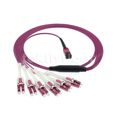12F MPO/MTP-LC APC DX Uniboot OM4 データセンター用光ファイバーパッチコード -40°Cから85°C