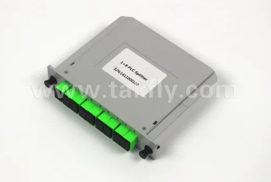 1*8 シングルモード G657A1 ファイバーカセット型 LGX PLC スプリッタ SC/APCコネクタ 高信頼性と安定性