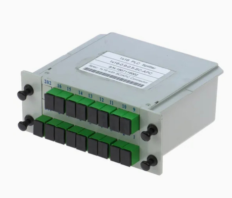 高信頼性と安定性 FTTX Gpon 1*16 シングルモード G657A1 ファイバーキャセット型 LGX PLC スプリッターと Sc/APC コネクタ