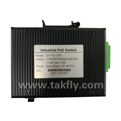 1 つのSFPポートとDIN-Railマウント付きの産業用ギガビットPOEスイッチ