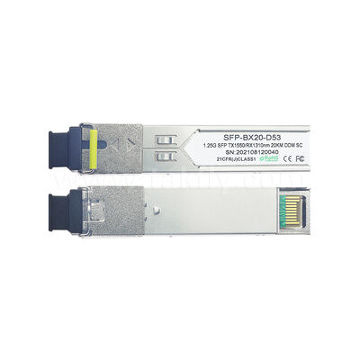 SFP オプティカルトランシーバー モジュール 1.25Gbps 20KM SC データセンター FTTH FTTX 向けバイダイレクト