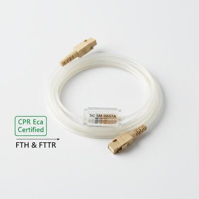 CPR Eca 認定 SC SM G657A 2.0*3.0mm 不可視光ファイバーパッチコード、FTTH および FTTR 用