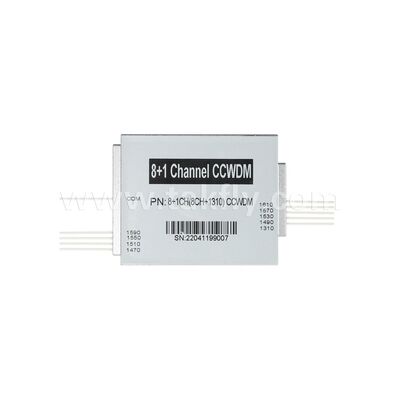 CCWDM 8+1 チャンネルコンパクト粗い波長分割マルチプレクサ G657A1 データセンター FTTX 用光ファイバ