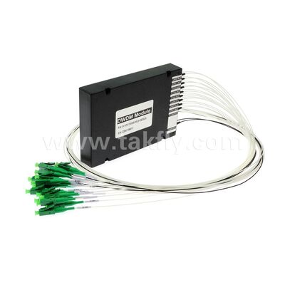 ファイバーオプティックDWDM 8+1チャネル MUX+DEMUX 5G通信データセンター用ABSモジュール