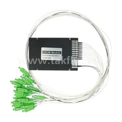ファイバーオプティックDWDM 8+1チャネル MUX+DEMUX 5G通信データセンター用ABSモジュール