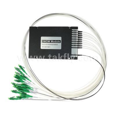 ファイバーオプティックDWDM 8+1チャネル MUX+DEMUX 5G通信データセンター用ABSモジュール