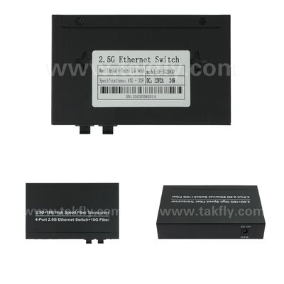 2.5G 2ポートファイバー 4ポート銅エスネットスイッチ 10Gアップリンクとファンレス金属ハウジングで高速ネットワーク拡張