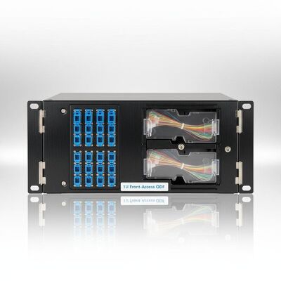 1U フロント アクセス ラックマウント ODF 2 スプライス トレイと 12-48 コア容量