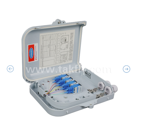 8 PCS SC/UPC SM SX アダプタとピグテールが完全に取り付けられた FTKS-1805-8E 終端ボックス