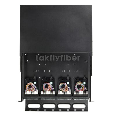 タクフライ 1U/2U スライディングパッチパネル 高密度プラグアンドプレイ MTP/MPO to LC カセット 最大 192 ファイバー