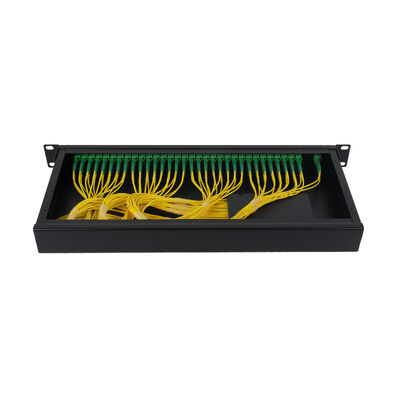 OEM 1U 19 インチ 2x64 ラックマウント LC 光ファイバー PLC スプリッター、FTTx データセンター用