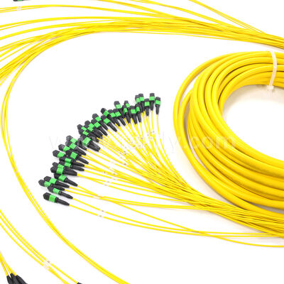 アムフェノール カスタマイズされた288ファイバー 0.35dB 最大挿入損失 単機種OS2 MPO トランクケーブル データセンター