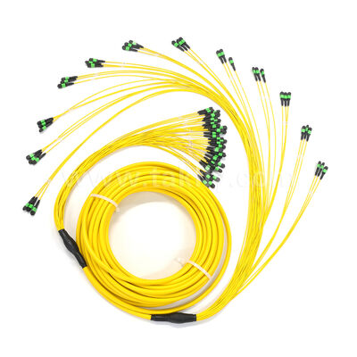 アムフェノール カスタマイズされた288ファイバー 0.35dB 最大挿入損失 単機種OS2 MPO トランクケーブル データセンター