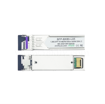80km SFP BiDiトランシーバー – 1.25G/1.063Gデュアルレート、1490nm DFB、PIN、LC simplex、産業用温度対応