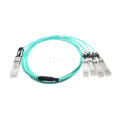 40G QSFP+から4x10G SFP+ アクティブ光ケーブル – ブレークアウト、4チャンネル全二重、VCSEL、ホットプラグ対応