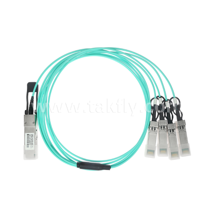 40G QSFP+から4x10G SFP+ アクティブ光ケーブル – ブレークアウト、4チャンネル全二重、VCSEL、ホットプラグ対応