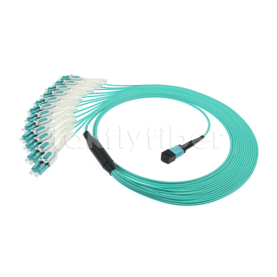 LANとWAN用の光ファイバーMPO MTPケーブル 24コアから12LC DX Om3 Fanoutパッチコード