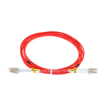 LCの二重LSZH繊維のパッチ・コードの赤い色OM2 50/125nm