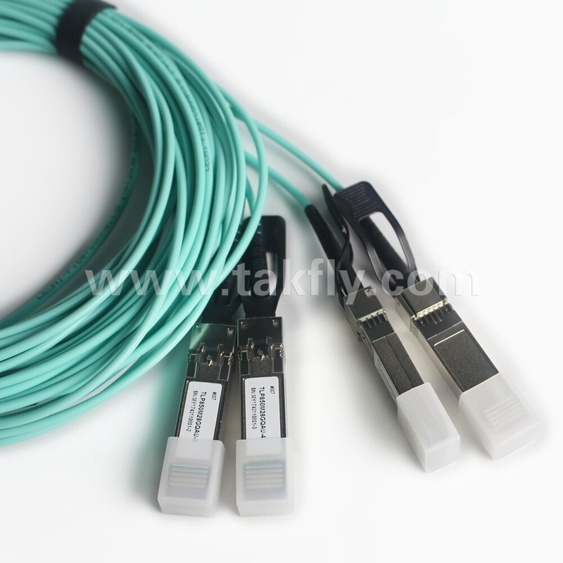 100Gb/s QSFP28 から 4x SFP28 ブレイクアウトアクティブ光ケーブル AOCケーブル 急速データ転送