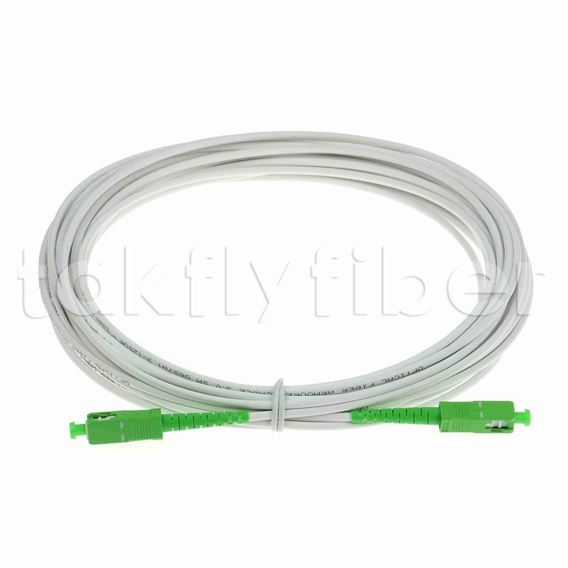 EN50575 CPR認定SC APC 光ファイバーパッチコード 装甲光ファイバーパッチリード シンプレックス 3.0mm LSZH ホワイトジャケット