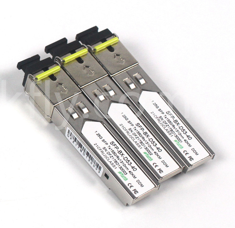 1.25G SFP BIDIトランシーバー Tx1310/Rx1550nm 40KM SMF DDM LC SFP オプティカルトランシーバーモジュール