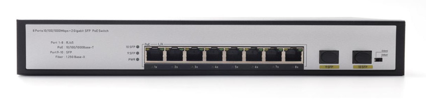 DF-2F-8GP 2ポート 10/100/1000Mbps 8+2 アップリンク ファイバー ポート ギガビット ポー ネットワーク スイッチ