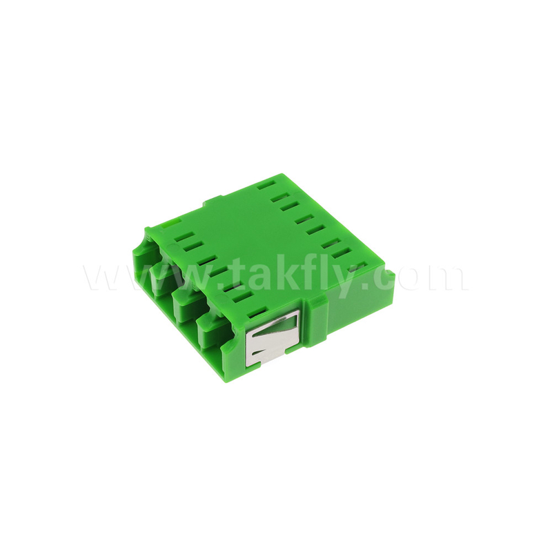 4 ポート 高密度 LC/APC クアッドタイプ 内部シャッターアダプター シングルモード OS2,ネットワーク用 フレンズなしの緑色