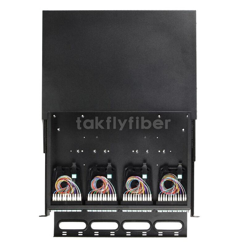 タクフライ 1U/2U スライディングパッチパネル 高密度プラグアンドプレイ MTP/MPO to LC カセット 最大 192 ファイバー