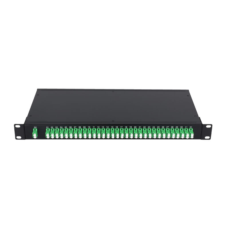 OEM 1U 19 インチ 2x64 ラックマウント LC 光ファイバー PLC スプリッター、FTTx データセンター用