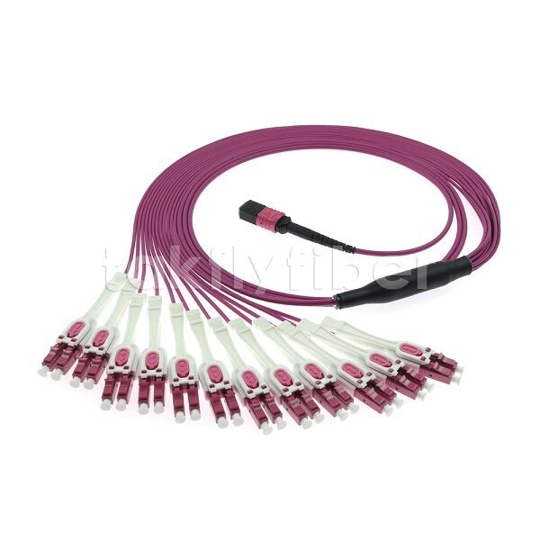 MPO/MTP Patchcord Fanout Uniboot LC Multimode OM4 Breakout Fiber Optic Cable for Data Center Cabling AI Telecom