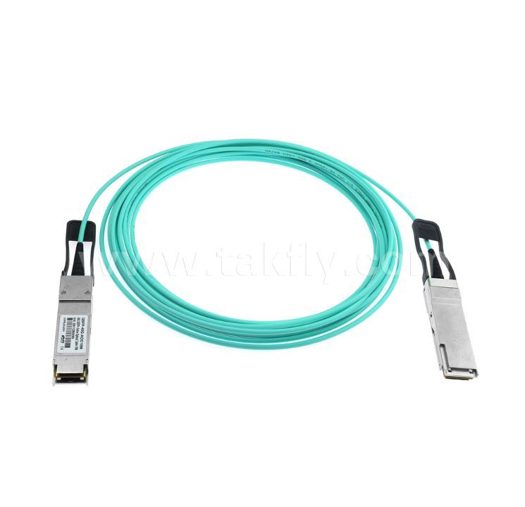 40G QSFP+アクティブ光学ケーブル 4チャネルフル・デュプレックス,1レーンあたり11.3Gbps,低電力,ホットプラグ可能
